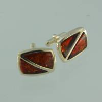 Manschettenknpfe Rechteck Bernstein braun