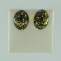 Ohrstecker Oval Bernstein�gr�n