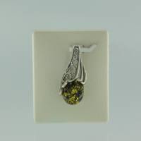 Anh�nger Jugendstil Bernstein gr�n