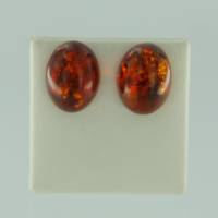 Ohrstecker Oval Bernstein�braun
