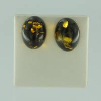 Ohrstecker Oval Bernstein�gr�n