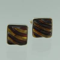 Manschettenknpfe Viereck Bernstein rot