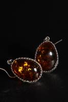 Ohrh�nger Oval Bernstein braun