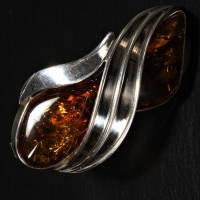 Brosche Bernstein braun