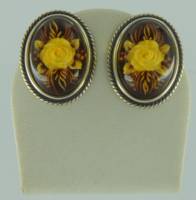 Ohrstecker Gemme (Kamee) braun