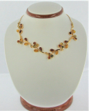 Collier Bernstein mix Silber vergoldet