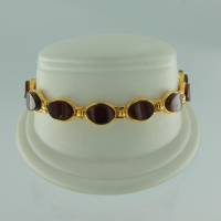 Armband Bernstein rot Silber vergoldet