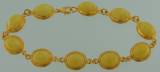 Armband Jugendstil Bernstein milchig Silber vergoldet