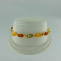 Armband Oval Bernstein mix Silber vergoldet