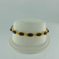 Armband Oval Bernstein rot Silber vergoldet