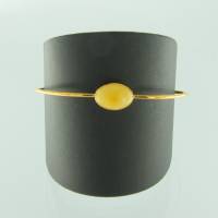 Armreif Oval Bernstein milchig Silber vergoldet