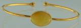 Armreif Oval Bernstein milchig Silber vergoldet
