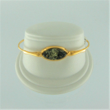 Armreif Oval Bernstein grn Silber vergoldet