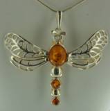 Anh�nger Libelle Bernstein braun