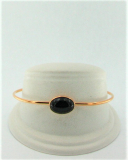 Armreif Oval Bernstein rot Silber vergoldet