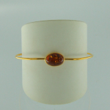 Armreif Oval Bernstein braun Silber vergoldet