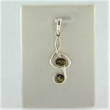 Anh�nger Violinschl�ssel Bernstein gr�n