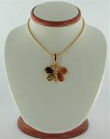 Anh�nger Schmetterling Bernstein mix Silber vergoldet