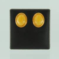 Ohrstecker Jugendstil Bernstein milchig Silber vergoldet