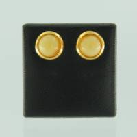 Ohrstecker Rund Bernstein�milchig Silber vergoldet