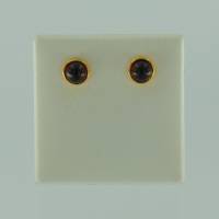 Ohrstecker Rund Bernstein�rot Silber vergoldet