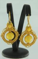 Ohrh�nger Jugendstil Bernstein milchig