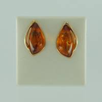 Ohrstecker Tropfen Bernstein braun