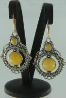 Ohrh�nger Jugendstil Bernstein milchig