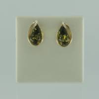 Ohrstecker Tropfen Bernstein grn