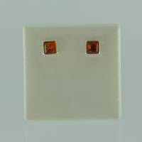 Ohrstecker Viereck Bernstein braun