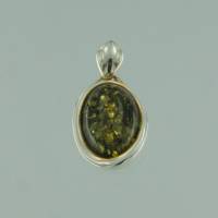 Anh�nger Oval Bernstein gr�n