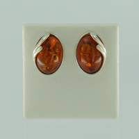Ohrstecker Oval Bernstein�braun