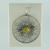 Anh�nger Sonne Bernstein gr�n