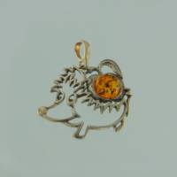 Anh�nger Igel Bernstein braun