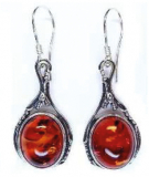 Ohrh�nger Jugendstil Bernstein braun