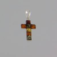 Anh�nger Kreuz Bernstein mix