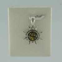 Anhnger Sonne Bernstein grn