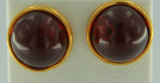 Ohrstecker Rund Bernsteinrot