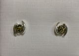 Ohrstecker Rund Bernstein grn