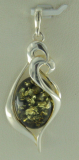 Anh�nger Oval Bernstein gr�n