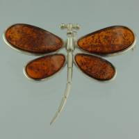 Anh�nger Libelle Bernstein braun