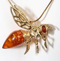 Anh�nger Biene Bernstein braun