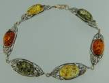 Armband Jugendstil Bernstein mix