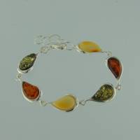 Armband Tropfen Bernstein mix